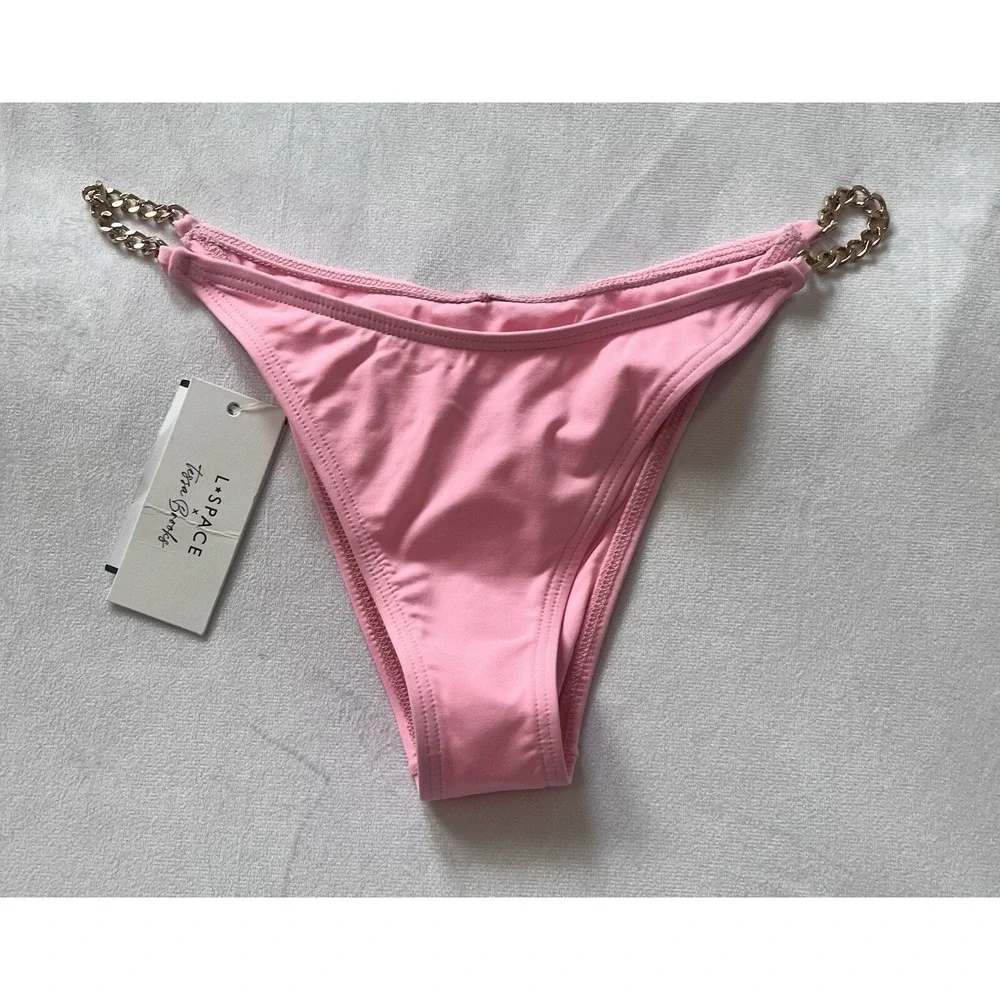 L*Space X Tessa Brooks Van Damme Bikini Bottom in Crystal Pink Size XS NWT $92
